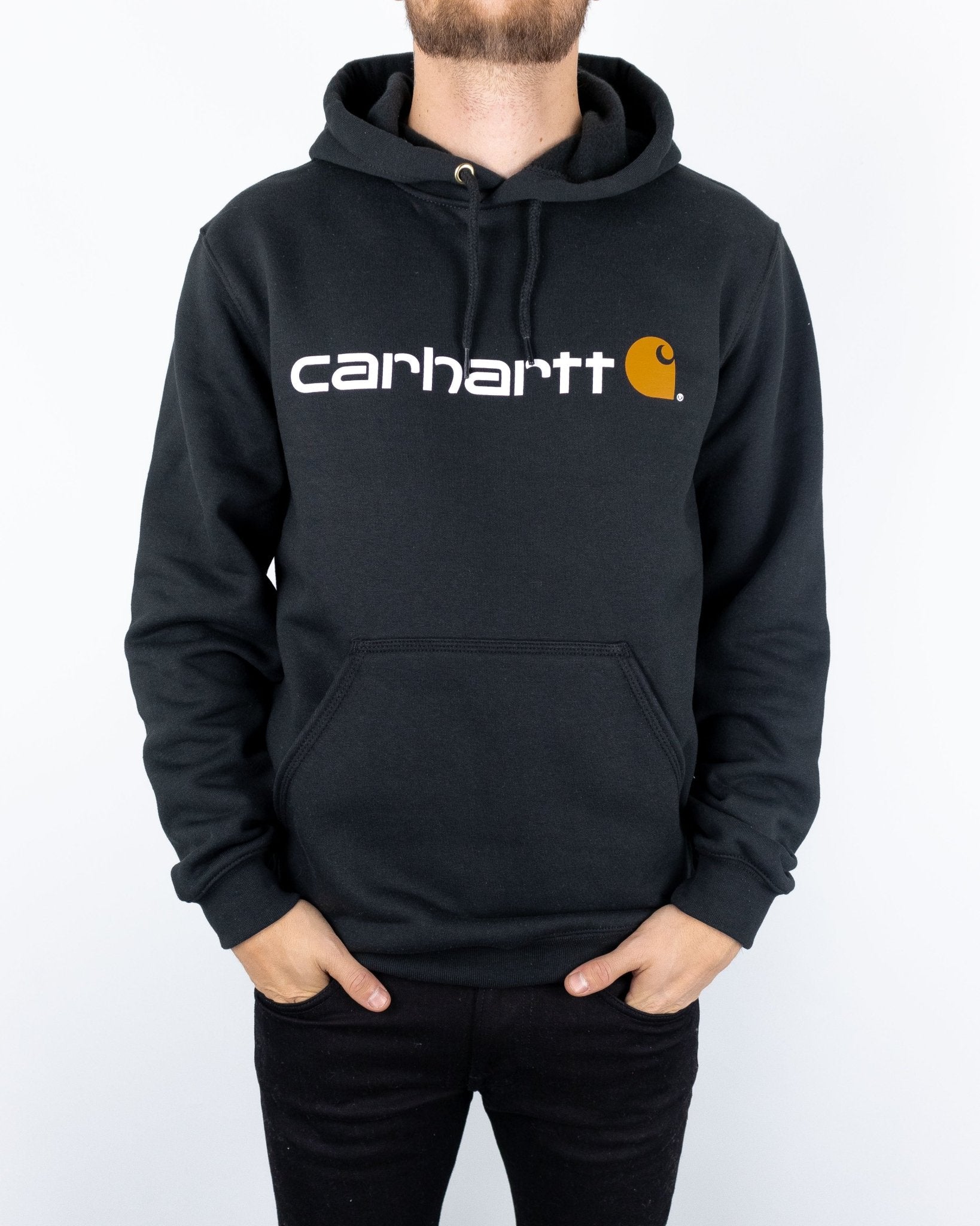 Carhartt - Signature Logo Hood Black - jhstore.se