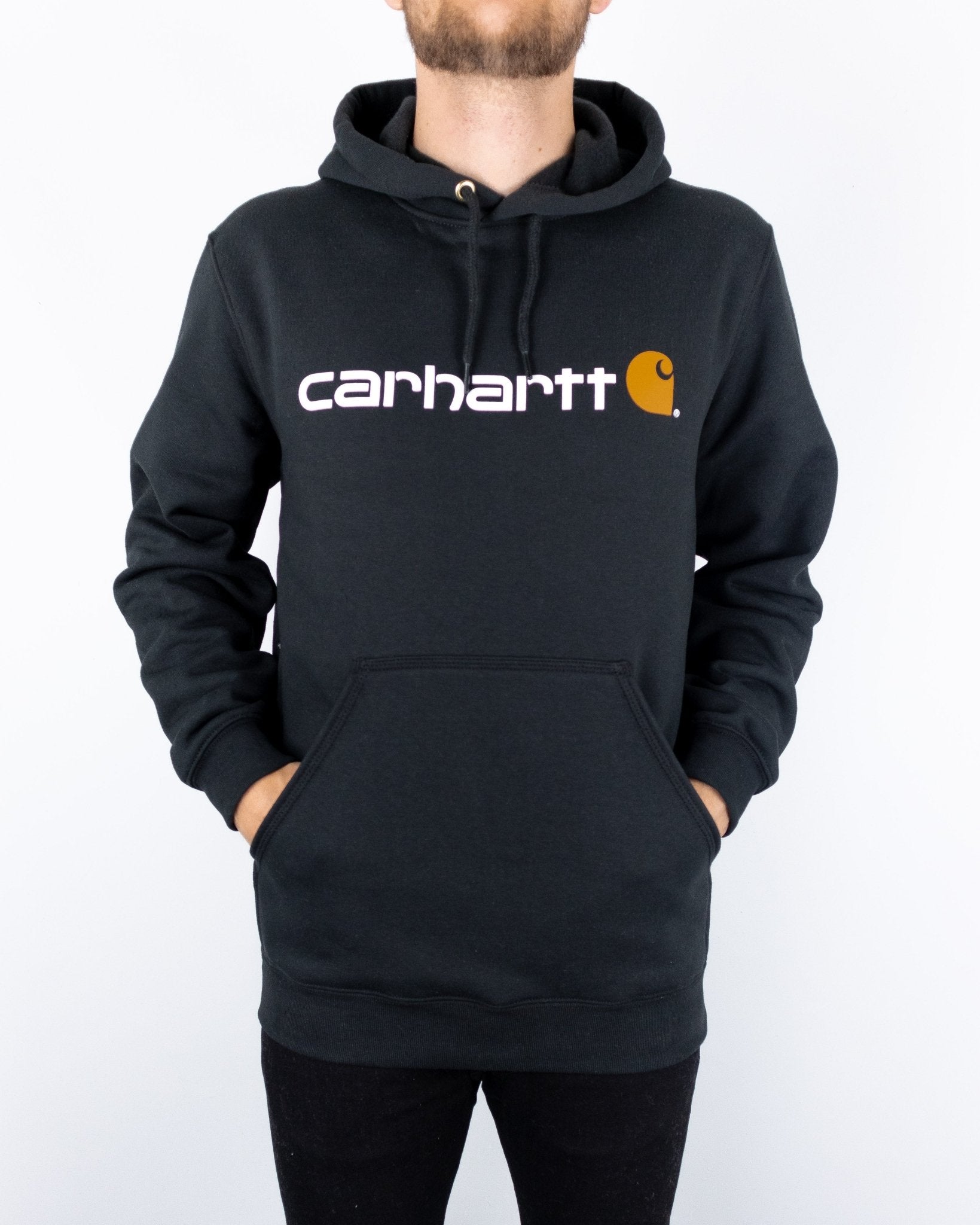 Carhartt - Signature Logo Hood Black - jhstore.se