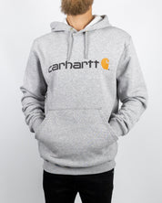 Carhartt - Signature Logo Hood Heather Grey - jhstore.se