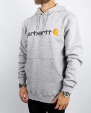 Carhartt - Signature Logo Hood Heather Grey - jhstore.se
