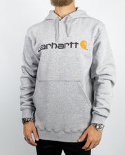 Carhartt - Signature Logo Hood Heather Grey - jhstore.se