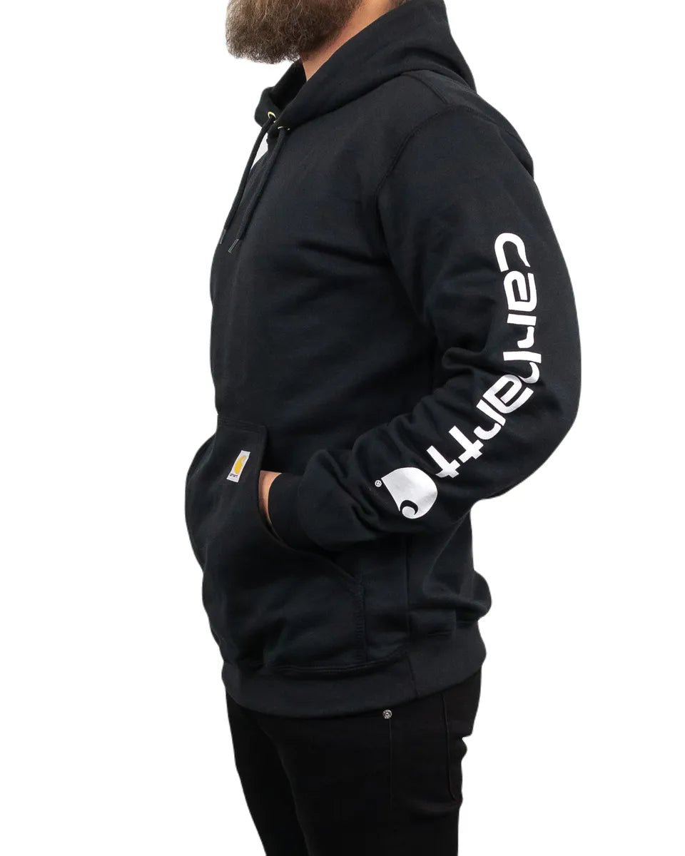 Carhartt - Sleeve logo Hood - Svart - jhstore.se