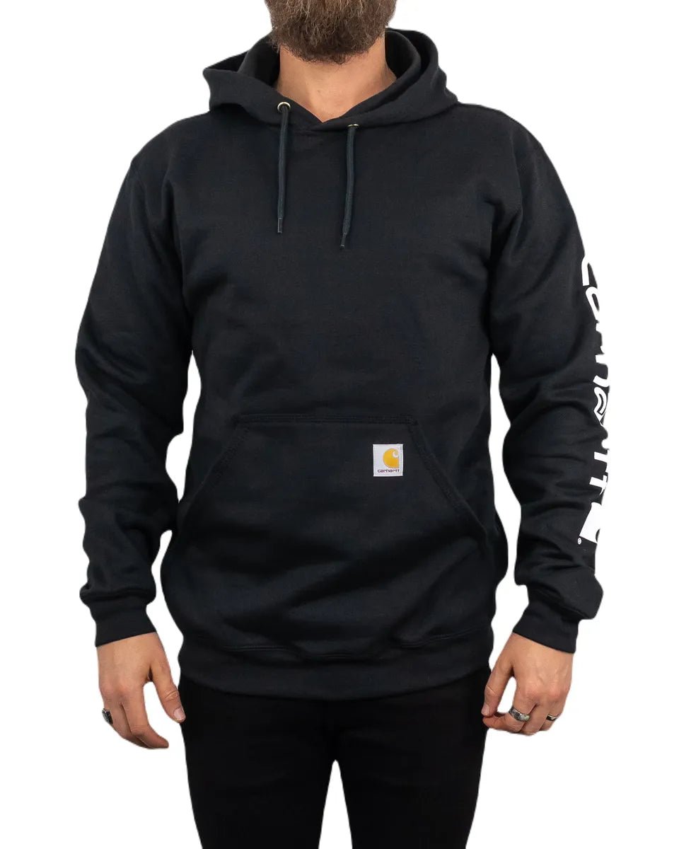 Carhartt - Sleeve logo Hood - Svart - jhstore.se