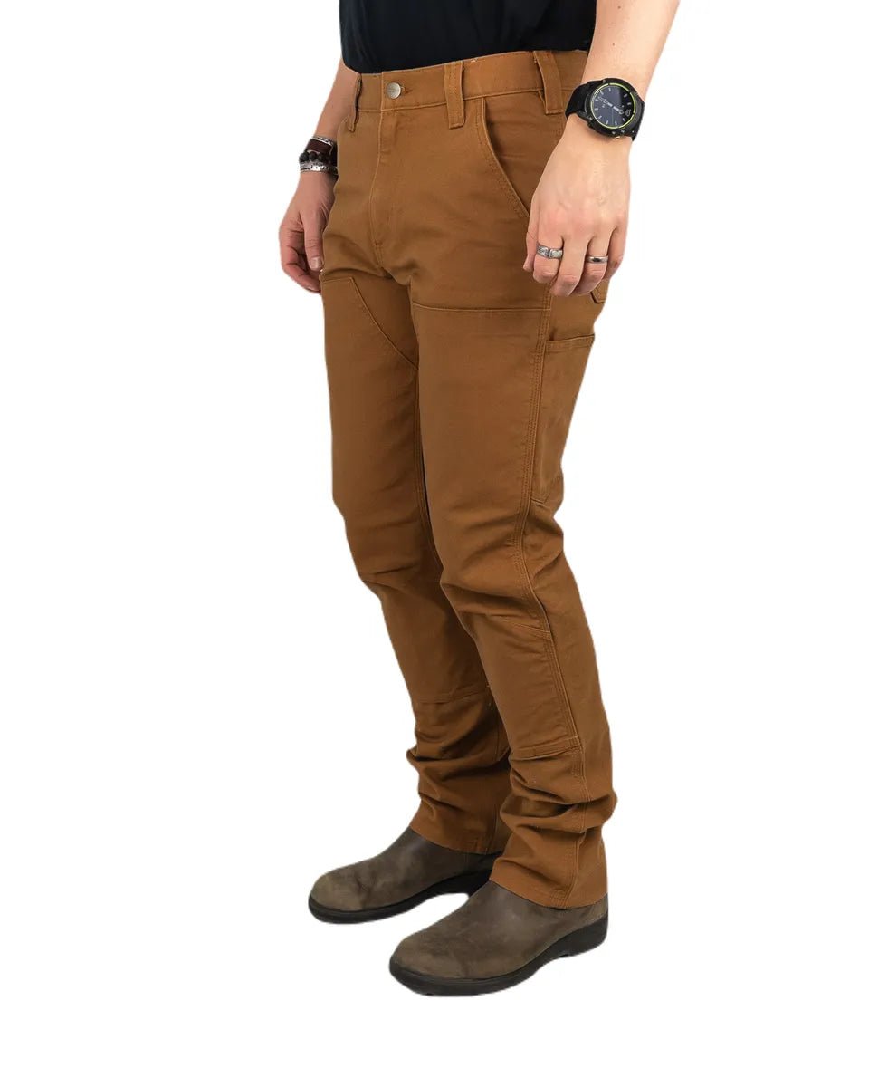 Carhartt - Stretch Duck Double Front Carpenter - Canvas Byxa - Brun - jhstore.se