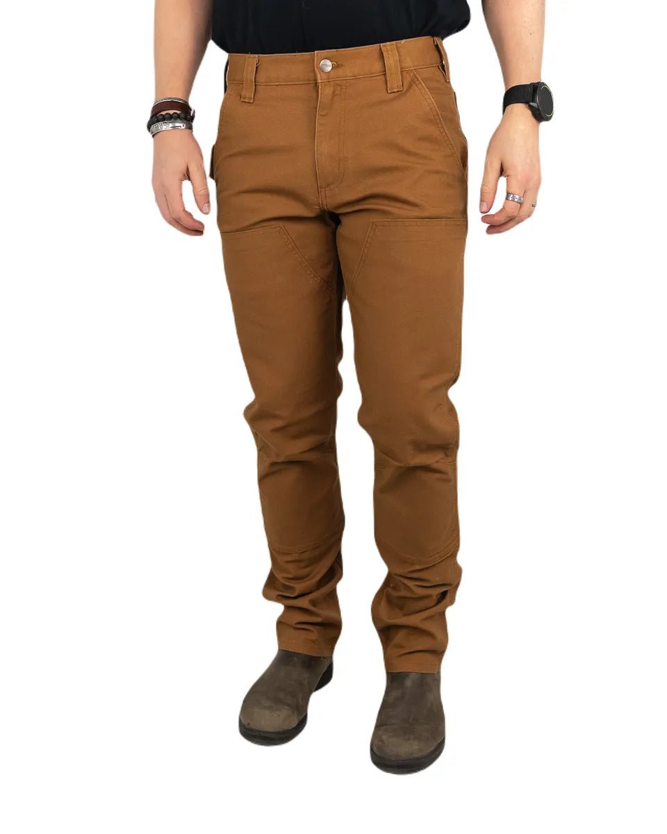 Carhartt - Stretch Duck Double Front Carpenter - Canvas Byxa - Brun - jhstore.se