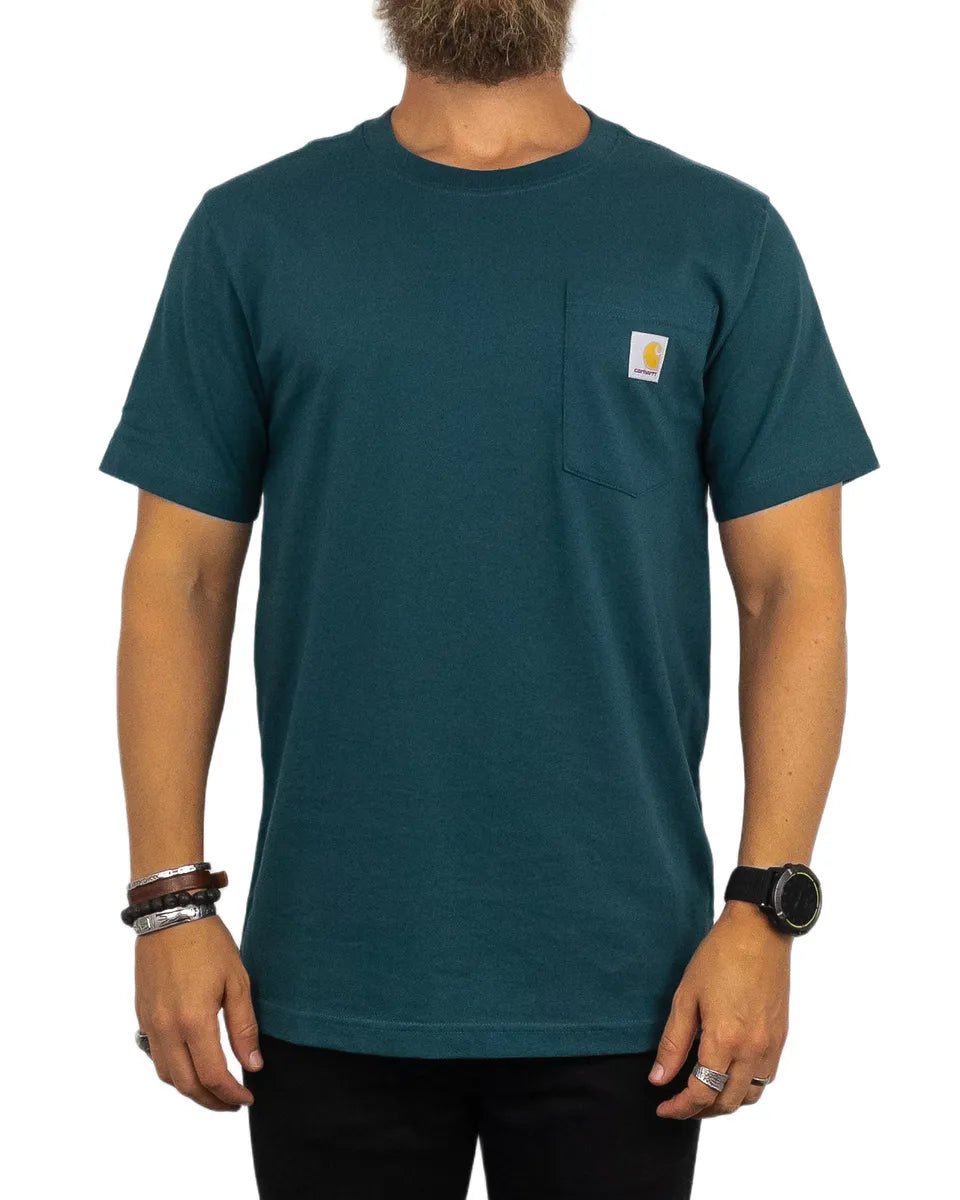 Carhartt - T-Shirt - K87 Workwear Pocket Tee - Teal - jhstore.se