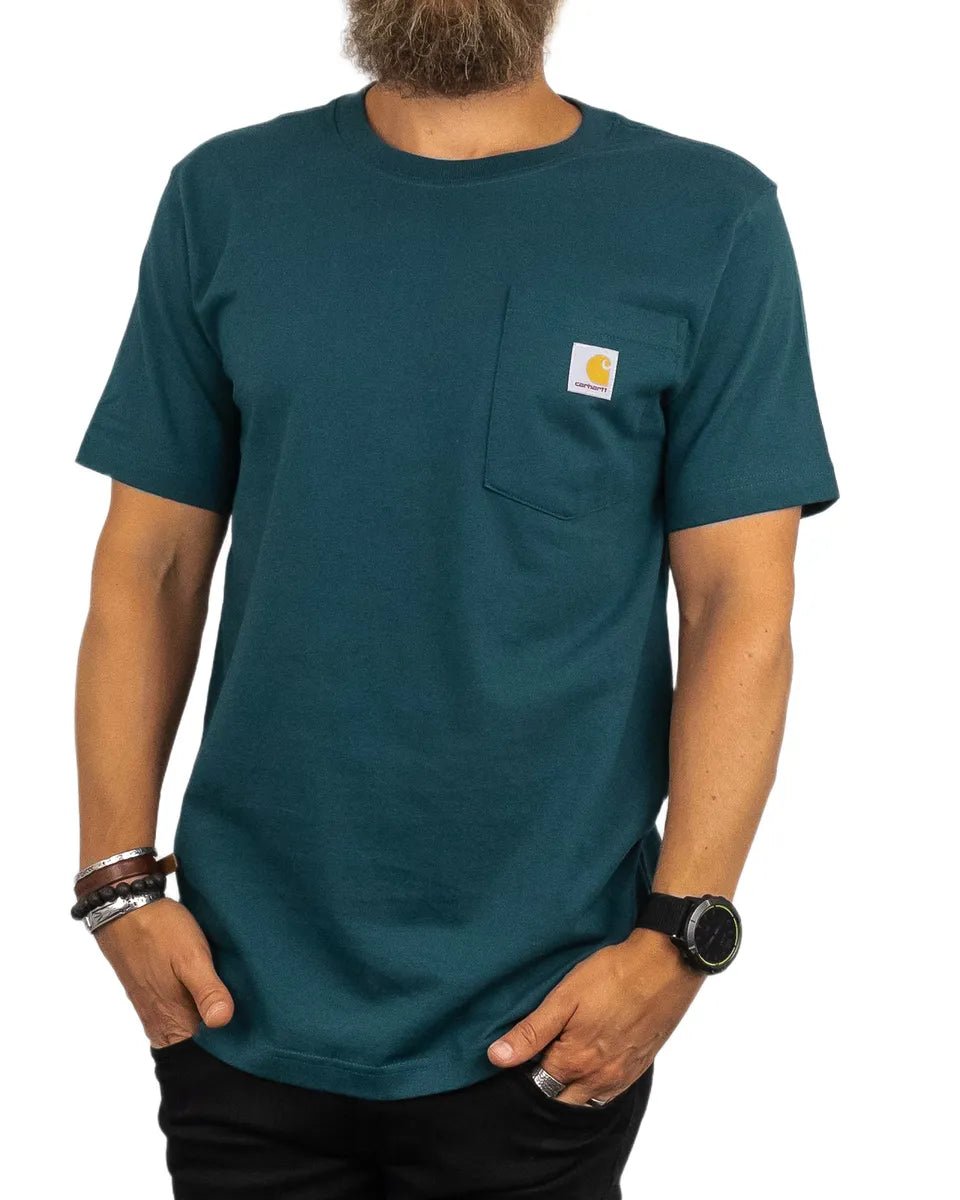 Carhartt - T-Shirt - K87 Workwear Pocket Tee - Teal - jhstore.se