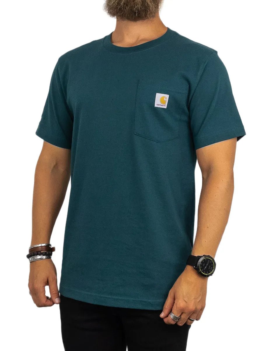 Carhartt - T-Shirt - K87 Workwear Pocket Tee - Teal - jhstore.se
