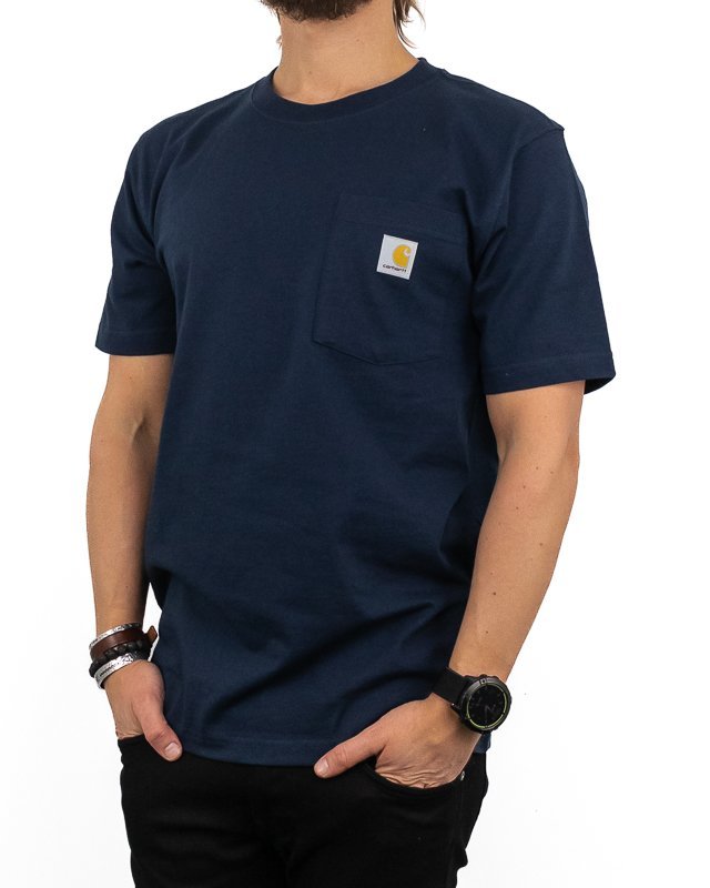 Carhartt - T-shirt med ficka mörkblå - K87 Pocket - jhstore.se