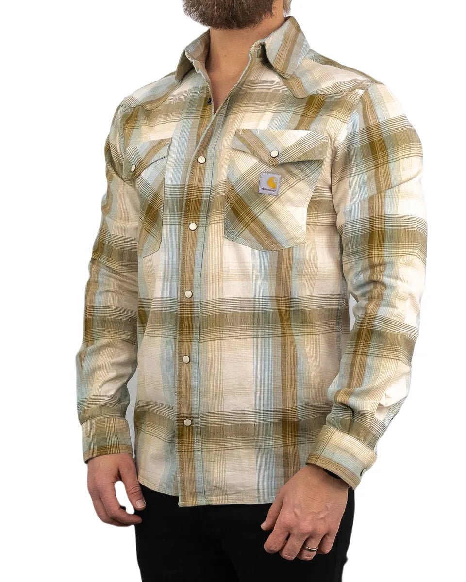 Carhartt - Twillskjorta - Plaid Snap - Khaki - jhstore.se