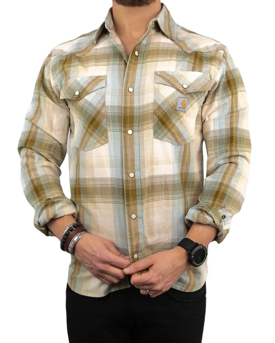 Carhartt - Twillskjorta - Plaid Snap - Khaki - jhstore.se