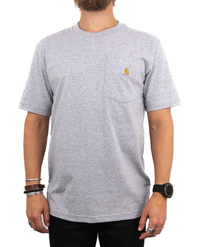Carhartt Workwear - K87 Workwear Tee med ficka - Ljusgrå - jhstore.se