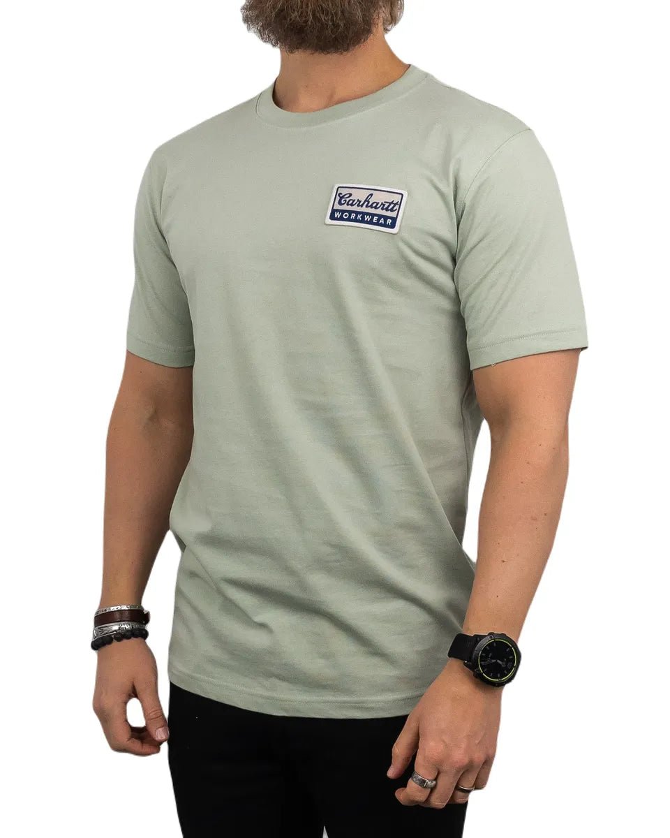 Carhartt - Workwear Script T-Shirt - Patch Logo - Mintgrön - jhstore.se