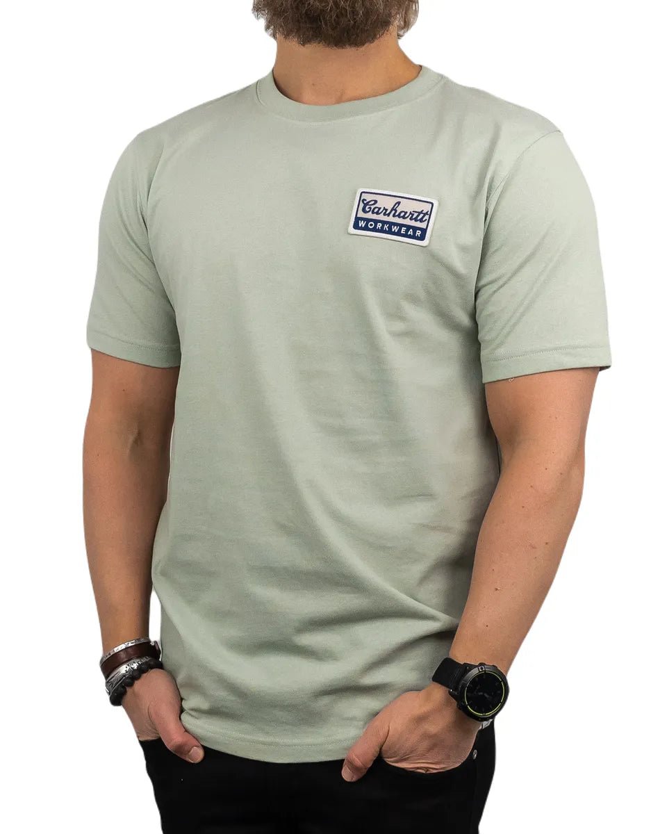 Carhartt - Workwear Script T-Shirt - Patch Logo - Mintgrön - jhstore.se