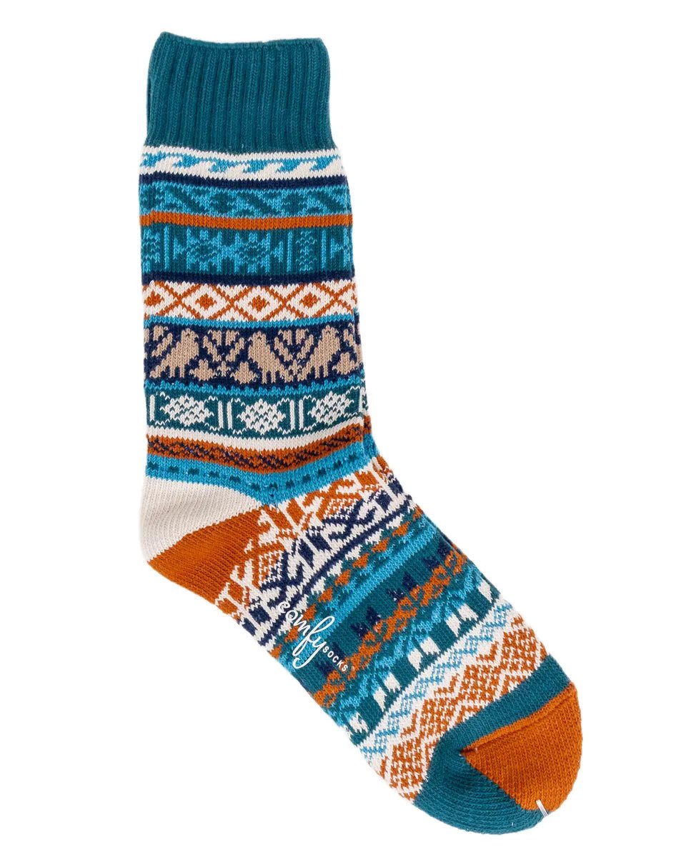 Comfysocks - Boi - Blå orange - Mönstrade stumpor - jhstore.se
