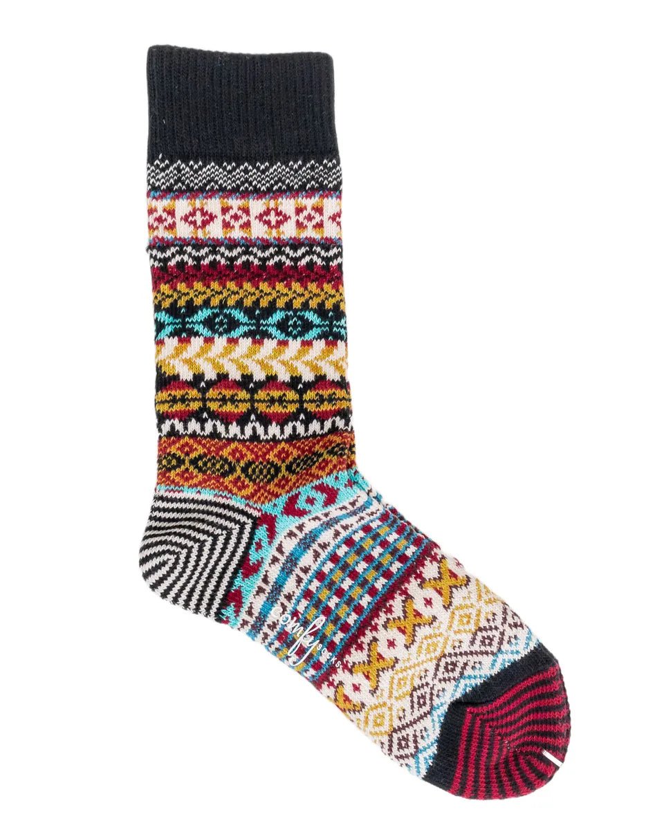 Comfysocks - Molly - Svart Röd - Mönstrade stumpor - jhstore.se