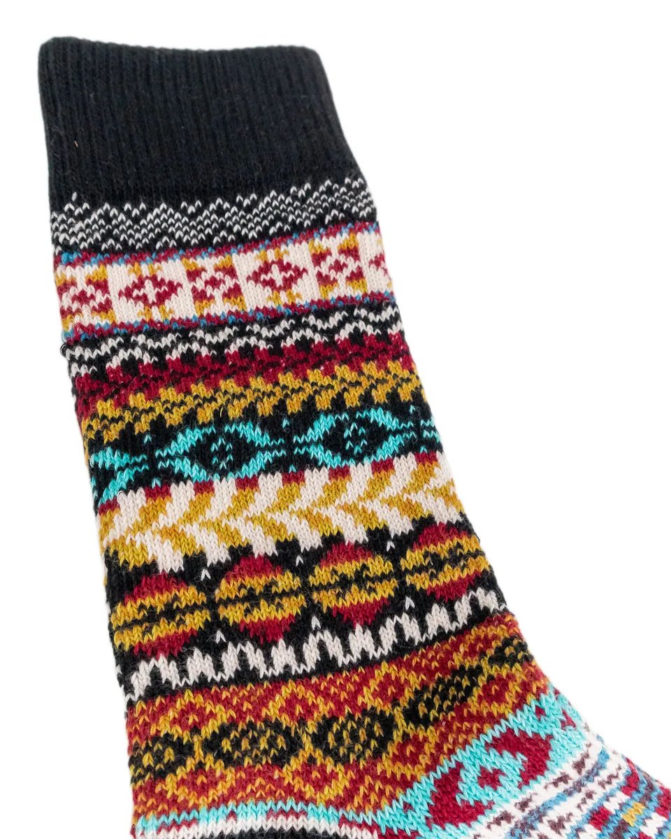 Comfysocks - Molly - Svart Röd - Mönstrade stumpor - jhstore.se