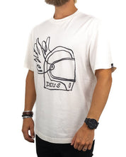 Deus Ex Machina - T-shirt med Hjälmtryck - Vintage Vit - jhstore.se