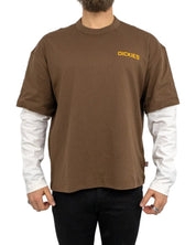 Dickies - 2 - i - 1 Långärmad T-Shirt - Payson 2fer - Brun/Vit - jhstore.se