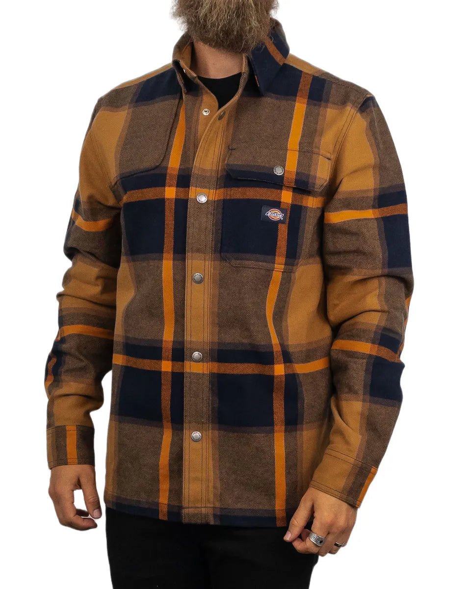 Dickies - Flanellskjorta Rutig - Nimmons - Brun - jhstore.se