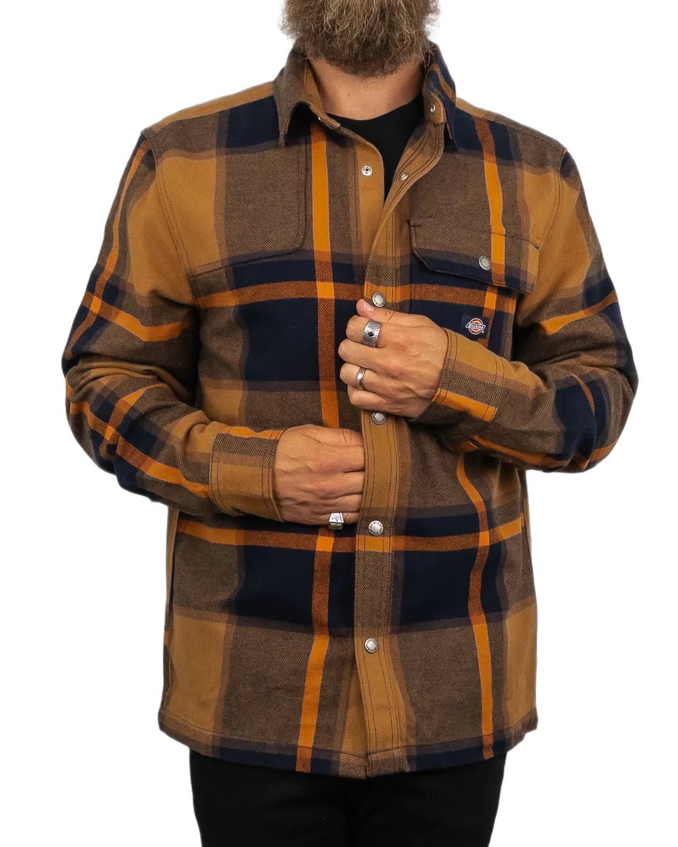 Dickies - Flanellskjorta Rutig - Nimmons - Brun - jhstore.se
