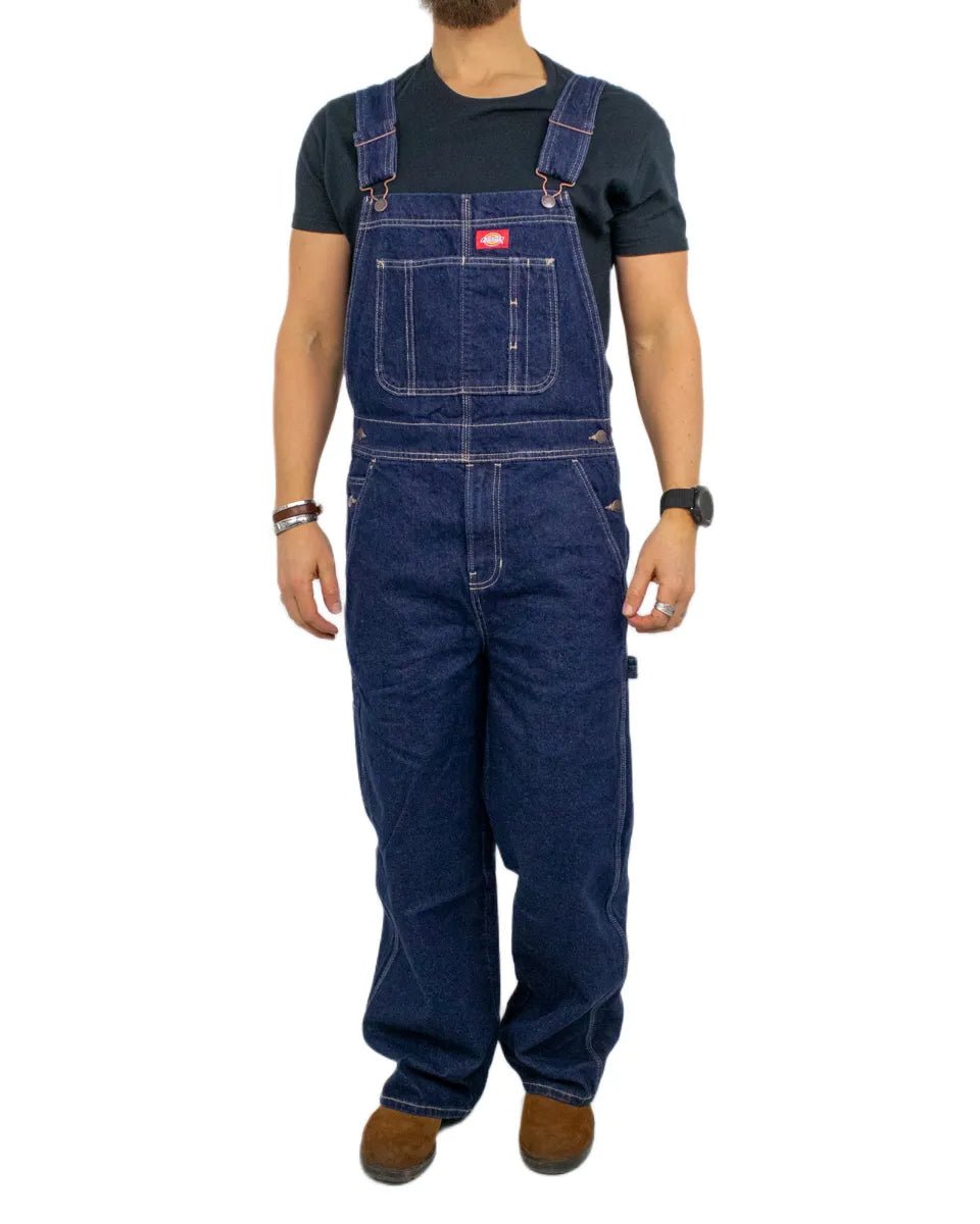 Dickies - Hängslebyxor Denim - Loose Fit - Rinsed Blå - jhstore.se
