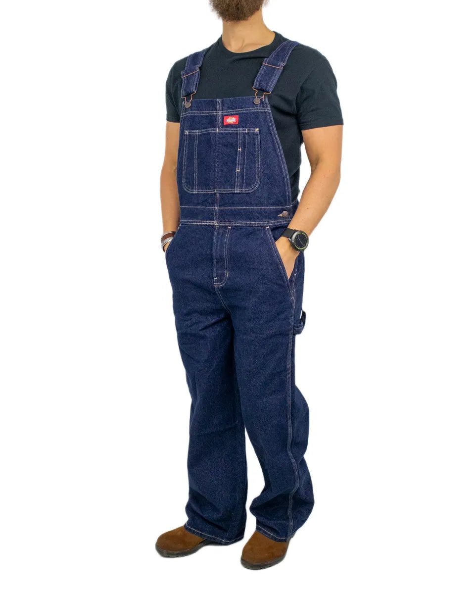 Dickies - Hängslebyxor Denim - Loose Fit - Rinsed Blå - jhstore.se