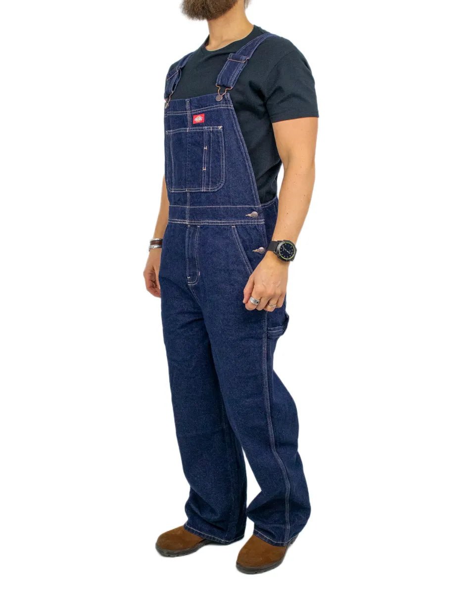 Dickies - Hängslebyxor Denim - Loose Fit - Rinsed Blå - jhstore.se