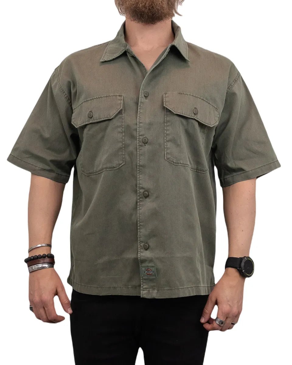 Dickies - Kortärmad Skjorta - Unionville Arbetsskjorta - Grön - jhstore.se