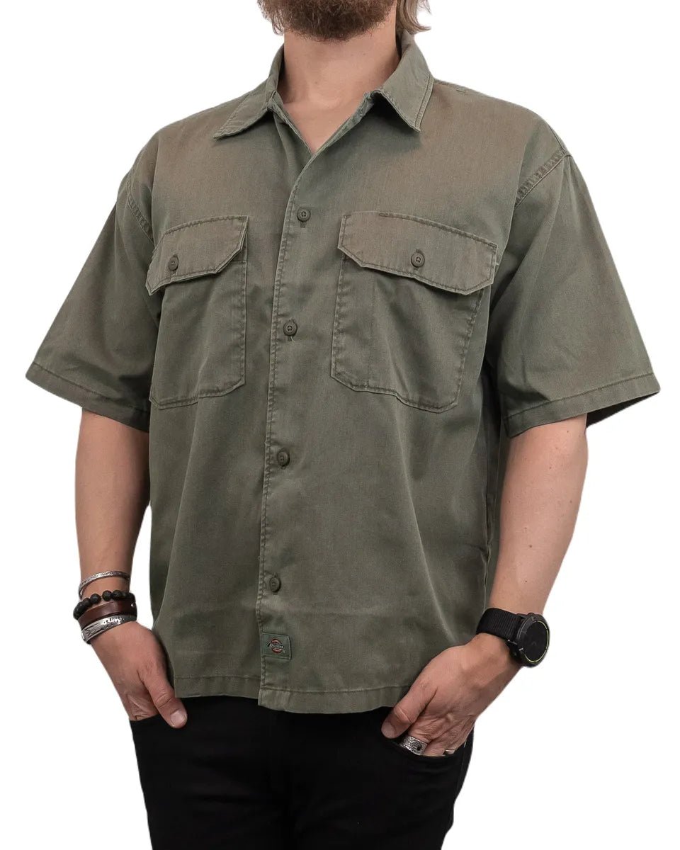 Dickies - Kortärmad Skjorta - Unionville Arbetsskjorta - Grön - jhstore.se
