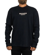 Dickies - Långärmad T-Shirt - Våfflad - Svart - jhstore.se