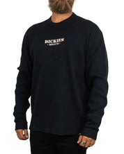 Dickies - Långärmad T-Shirt - Våfflad - Svart - jhstore.se