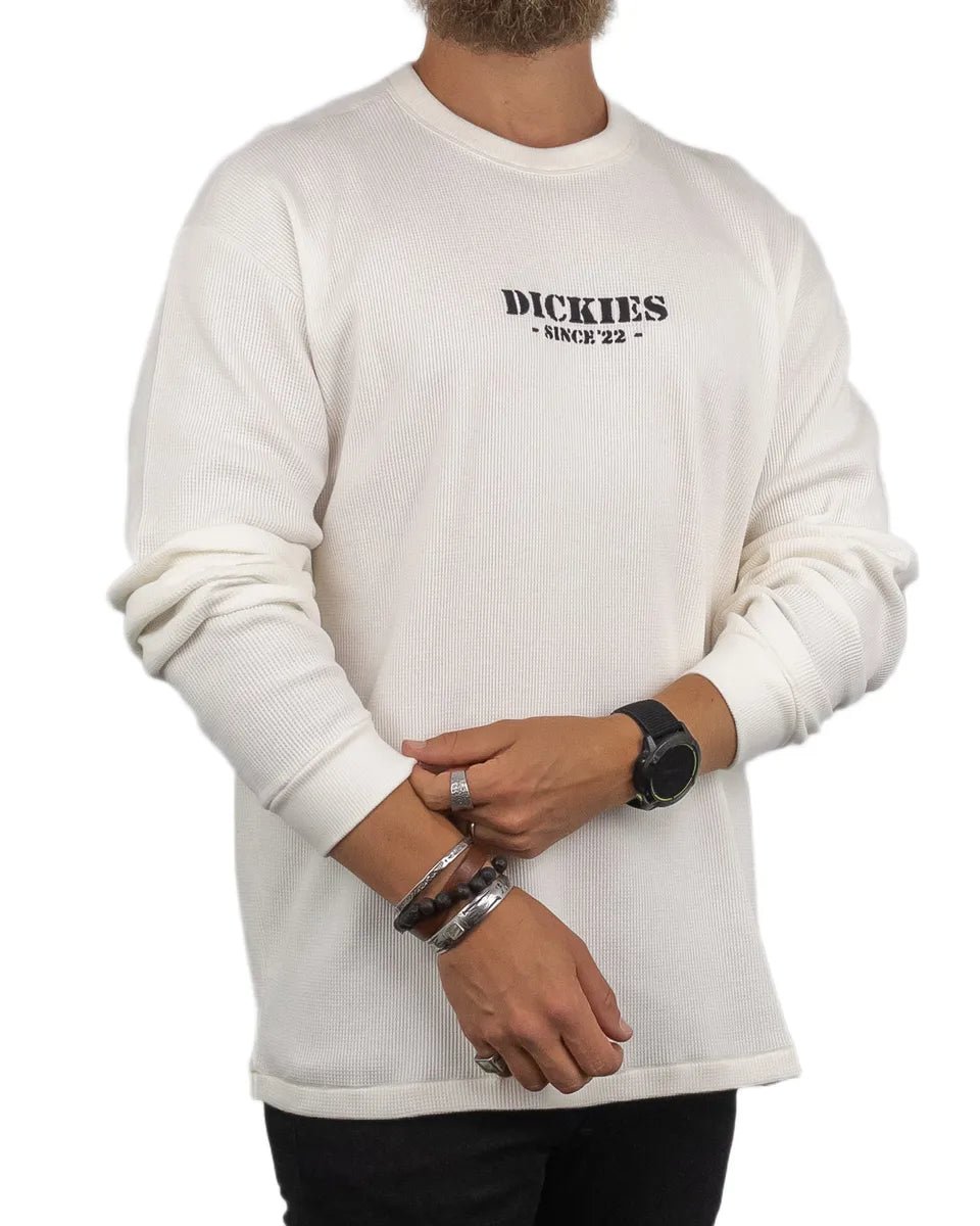 Dickies - Långärmad T-Shirt - Våfflad - Vit - jhstore.se