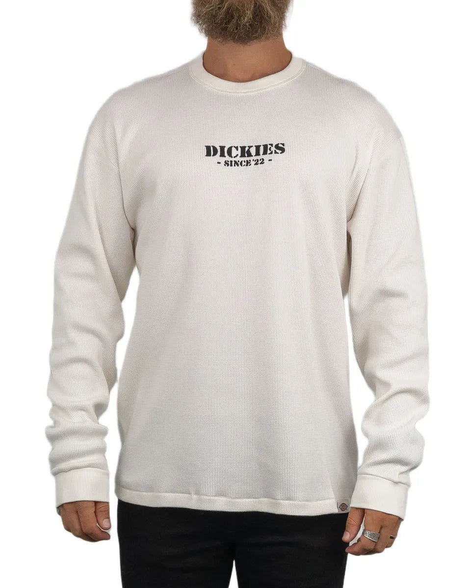 Dickies - Långärmad T-Shirt - Våfflad - Vit - jhstore.se