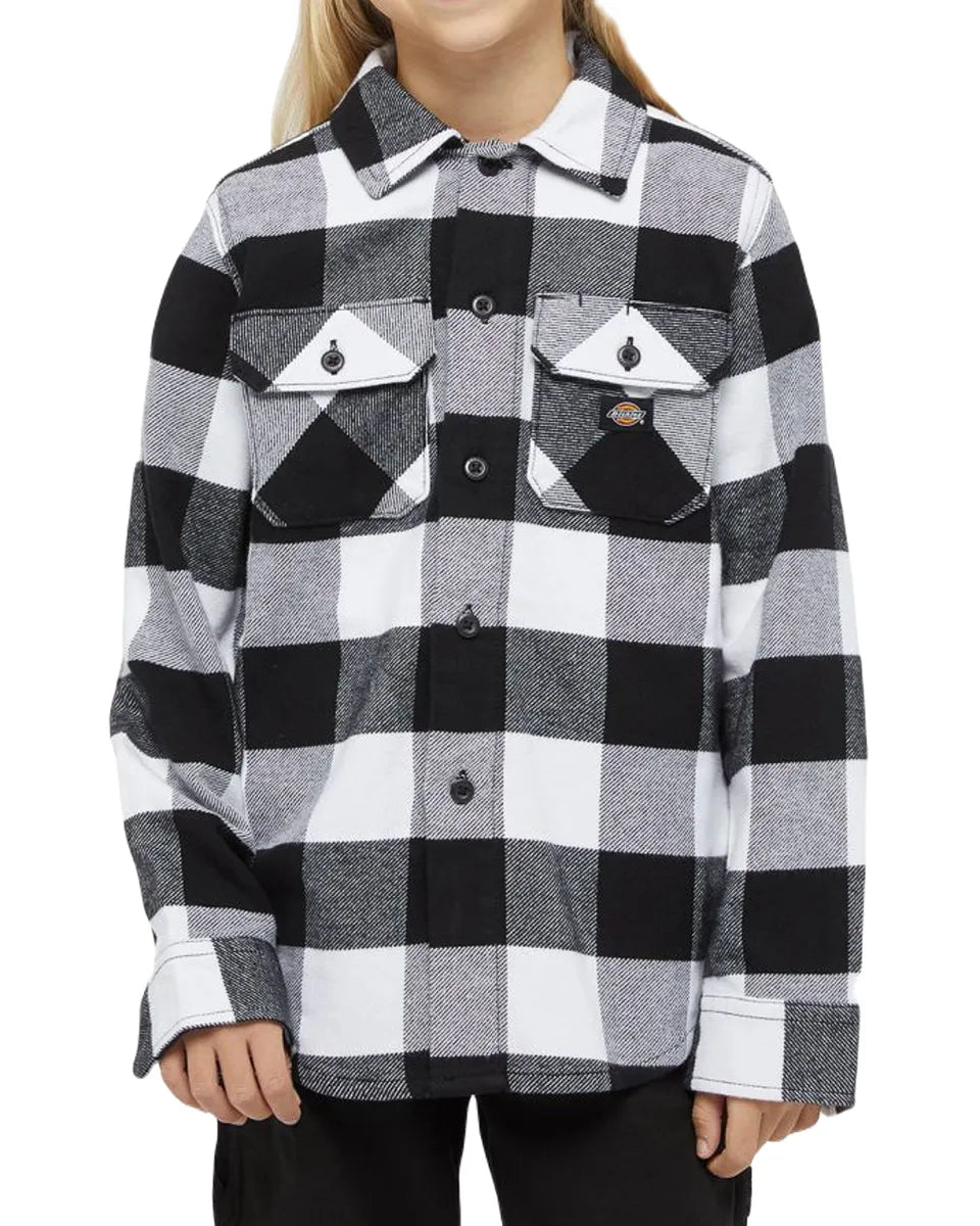 Dickies - New Sacramento Flanellskjorta - Barn - Svart/Vit - jhstore.se