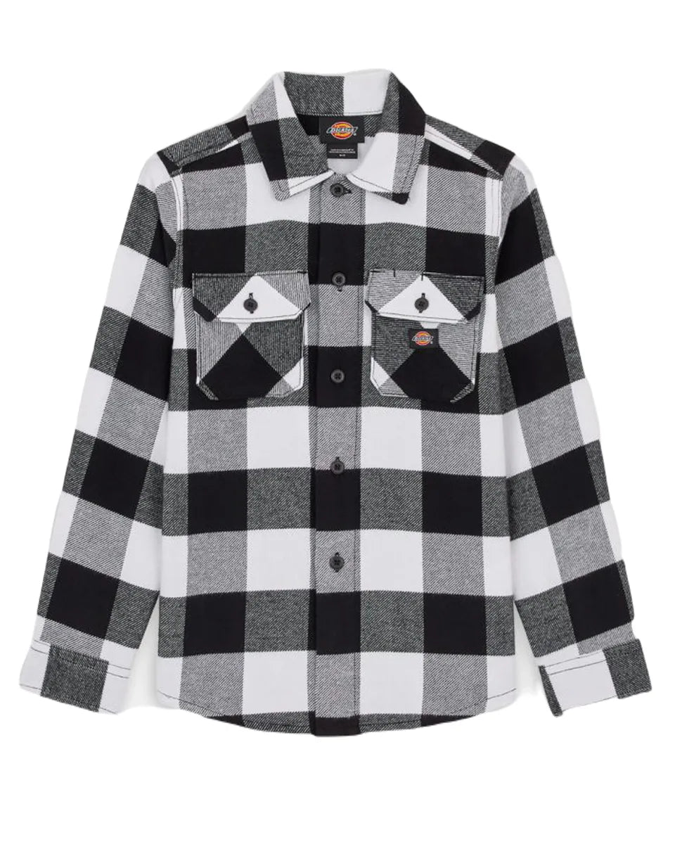 Dickies - New Sacramento Flanellskjorta - Barn - Svart/Vit - jhstore.se