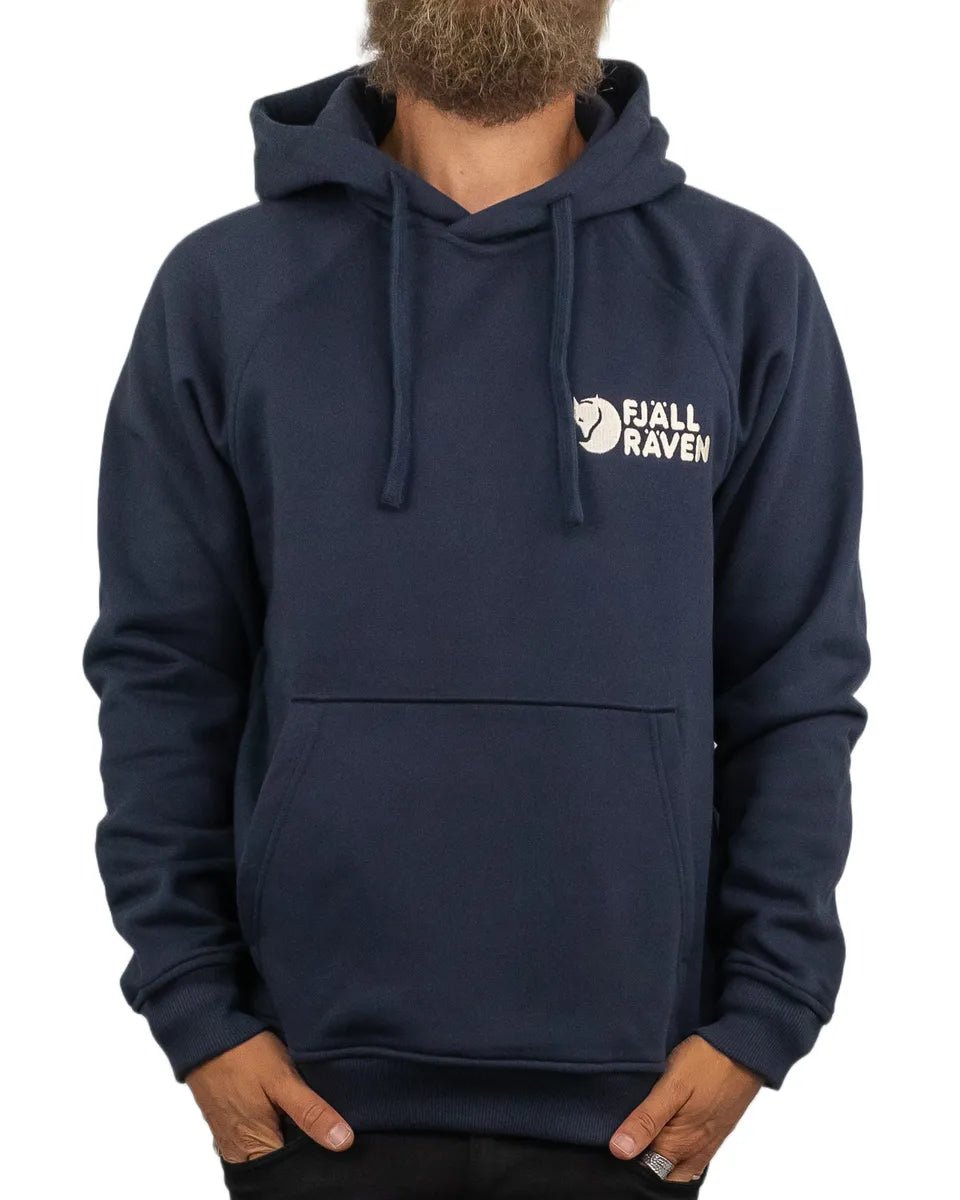 Fjällräven - Hoodie - Stitched Logo - Marinblå - jhstore.se