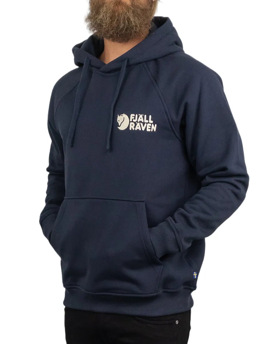 Fjällräven - Hoodie - Stitched Logo - Marinblå - jhstore.se