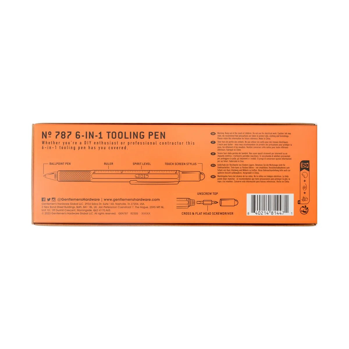 Gentlemens Hardware - Penna Multiverktyg 6 - i - 1 - Svart - jhstore.se