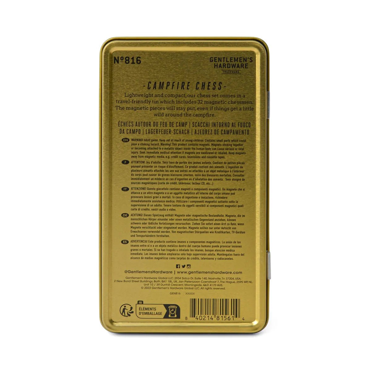 Gentlemens Hardware - Schackspel Campfire - Hopvikbart - jhstore.se