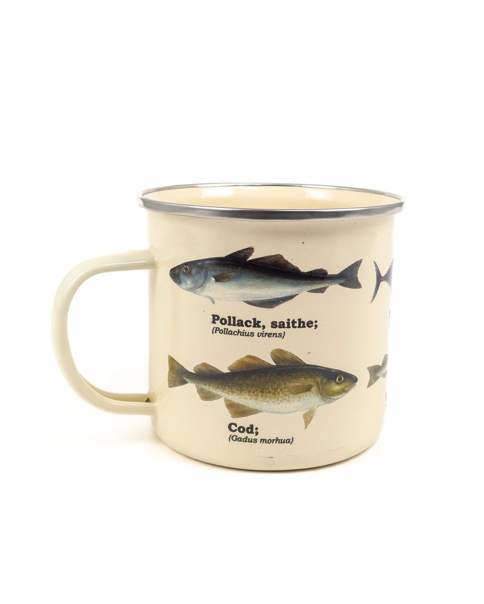 Gift Republic - Emaljmugg Vit - Fiskmotiv - jhstore.se