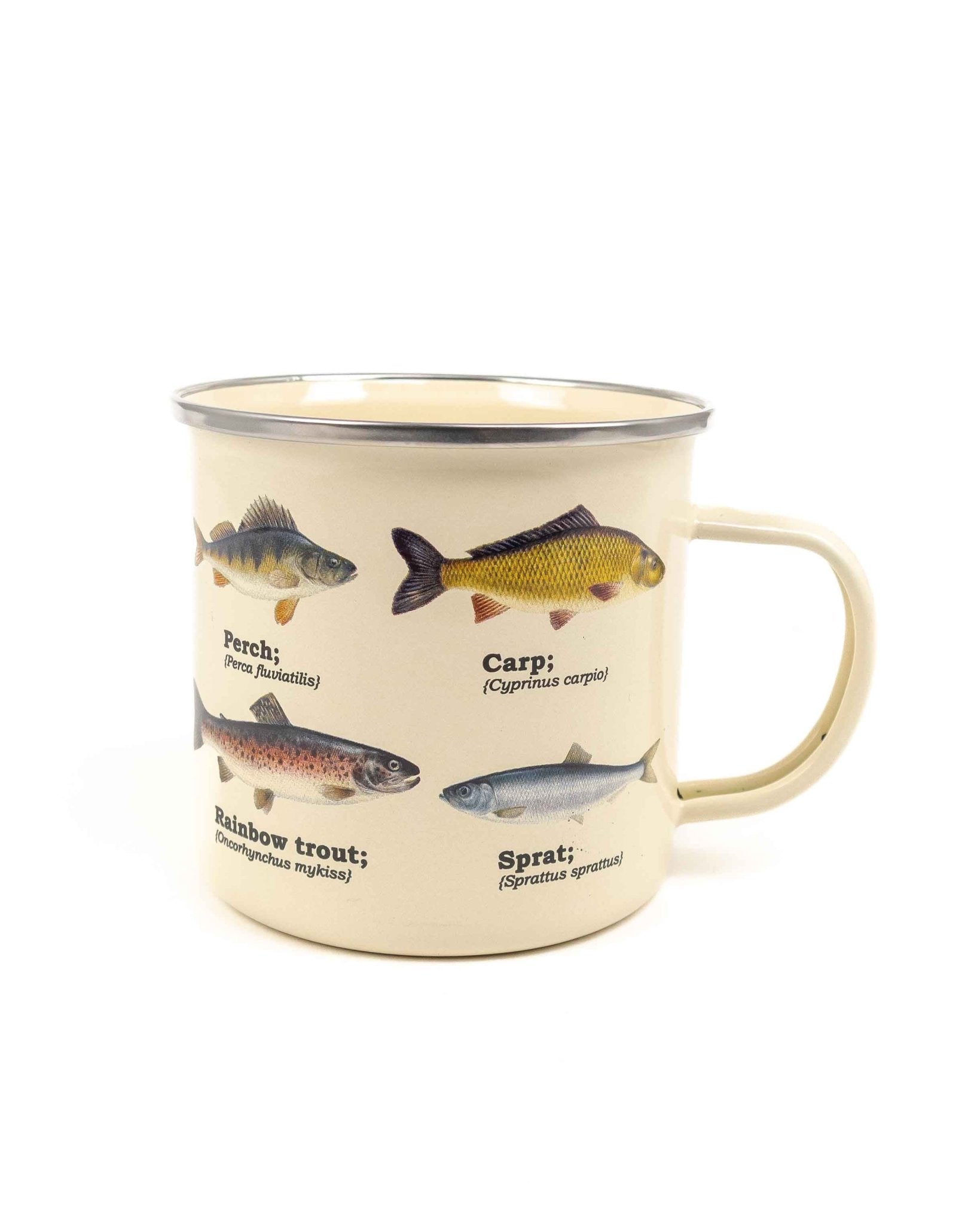 Gift Republic - Emaljmugg Vit - Fiskmotiv - jhstore.se