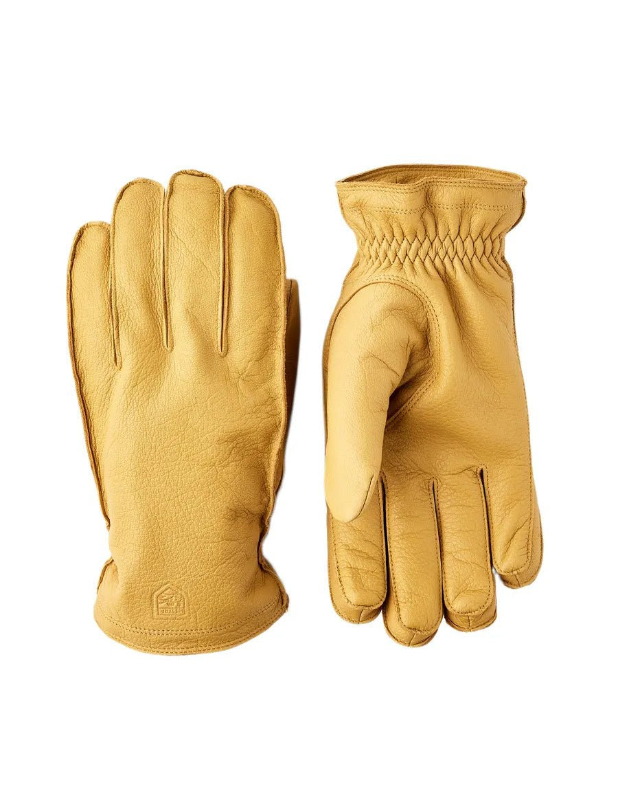 Hestra - Fodrad Skinnhandske i Getläder - Jon - Gul - jhstore.se