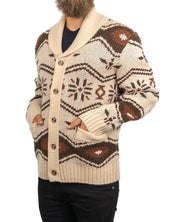 Iron & Resin - Stickad Kofta i Ull - Wincha Shawl Sweater - Vit - jhstore.se