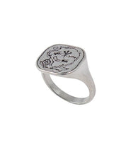 Jernhest - Antrik Ring med karta - Opolerad silver - jhstore.se