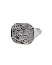 Jernhest - Antrik Ring med karta - Opolerad silver - jhstore.se