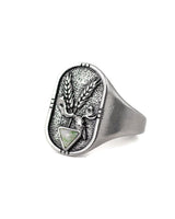 Jernhest - Dvardala Ring - Silver - Ring med Kolmårdsmarmor