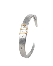 Jernhest - Flats Armband - Oxiderad Silver med Guld band - jhstore.se