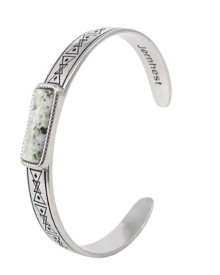 Jernhest - Forsjo Armband - Armlänk med Kolmårdsmarmor - Opolerad Silver - jhstore.se