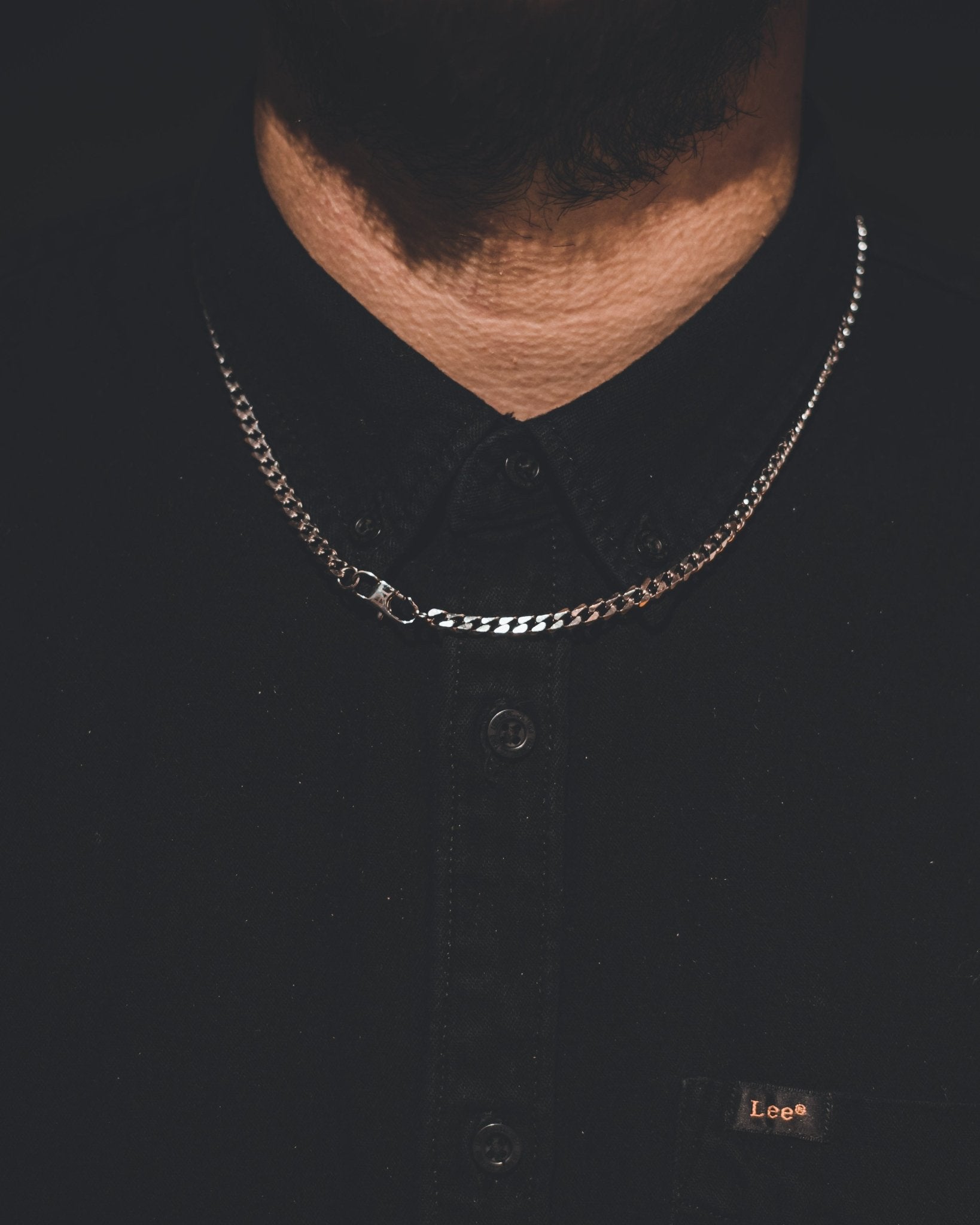 Jernhest - Halsband Kubansk Länk Silver - Havanna - jhstore.se